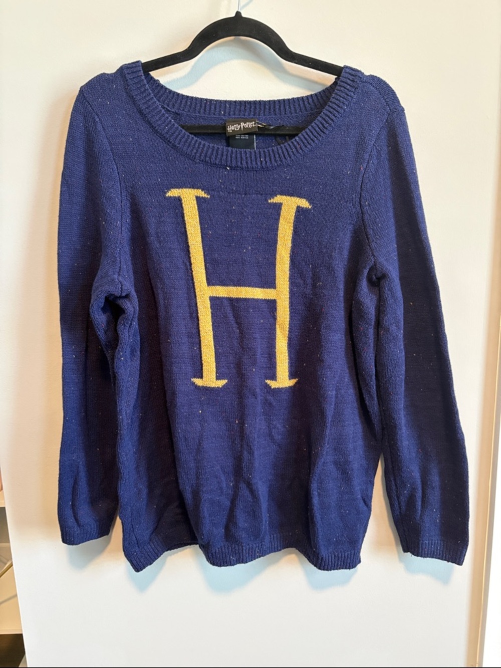 Harry Potter Royal Blue Crewneck Sweater with Yellow 'H'